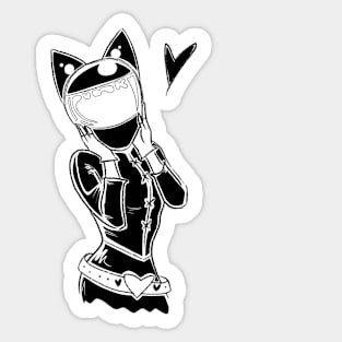 Cat Biker Chic Sticker